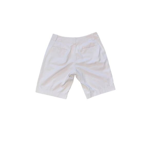 Nike Golf Dri Fit Womens Flat Front Khaki Tan Shorts Size 8 Casual Simple Active - Picture 2 of 6